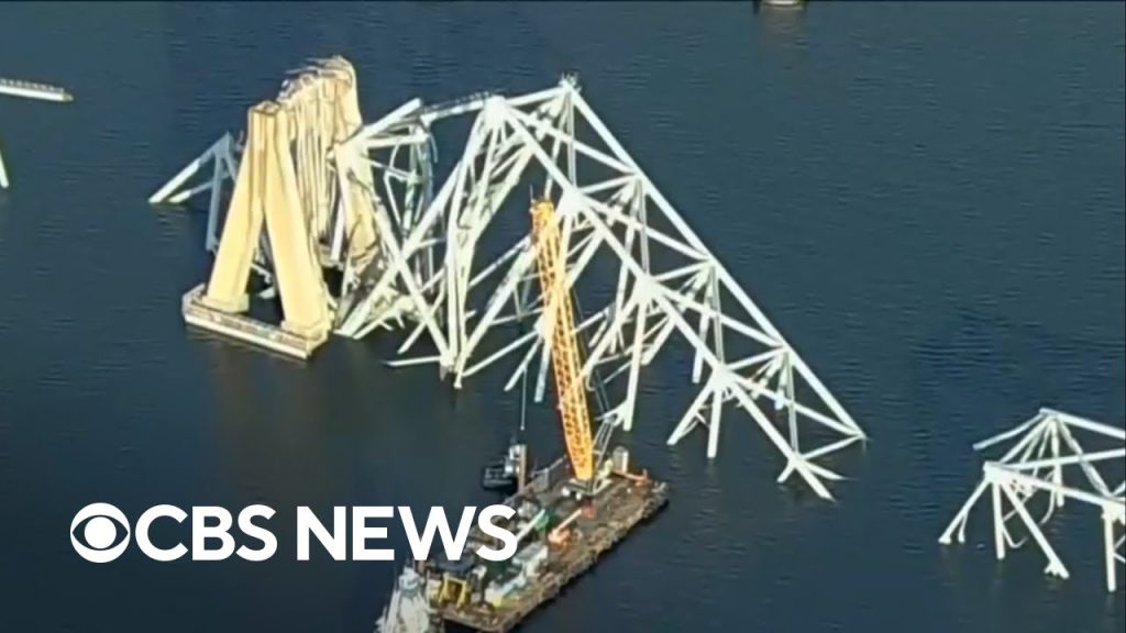 Cleanup efforts underway at Baltimore bridge collapse site