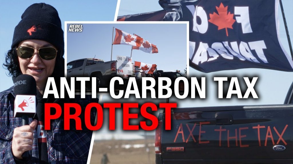 ‘Just quit!’ Hundreds of carbon tax protesters at the AB-Sask border send a message to Trudeau