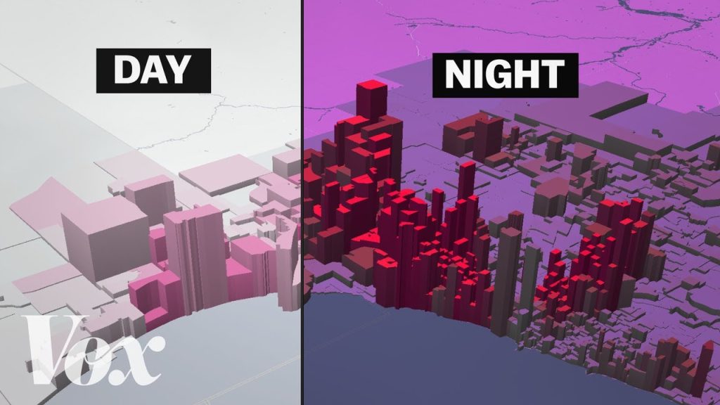 American segregation, mapped at day and night